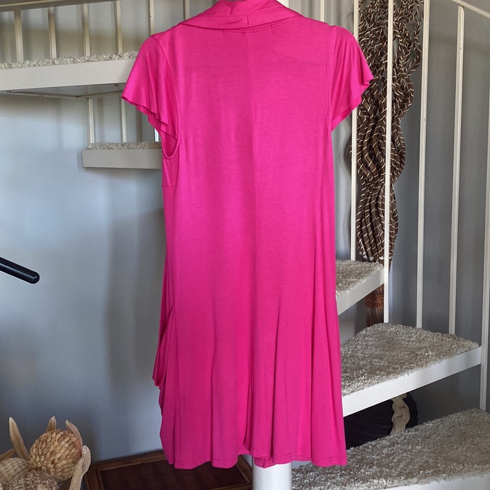 Fuchsia Collared Jersey Dress - image 4